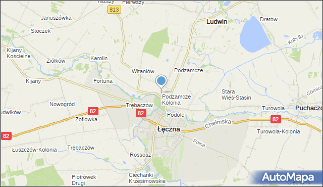 mapa Podzamcze Kolonia, Podzamcze Kolonia na mapie Targeo